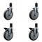 Service Caster 6'' Thermoplastic Rubber Wheel Swivel 1-5/8'' Expanding Stem Caster Set 2 Brakes, 4PK SCC-EX20S614-TPRB-2-PLB-2-158 - alternate 1